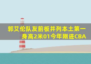 郭艾伦队友前板并列本土第一 身高2米01今年刚进CBA